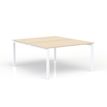Bureau Bench CONECT - L160 x P165 cm - plateau imitation érable - pieds blancs