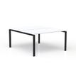 Bureau Bench CONECT - L160 x P165 cm - plateau blanc - pieds noirs