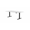 3617350004151-Table de réunion assis/debout AXEL - réglage électrique - L200 x P100 cm - plateau blanc - pieds noi--0