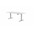 Table de réunion assis/debout AXEL - réglage électrique - L200 x P100 cm - plateau blanc - pieds gris