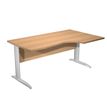 Bureau compact Trend - L160 cm - retour à droite - Pieds métals - plateau imitation hêtre - pied alu - (pied de renfort obligatoire à rajouter - non inclus)