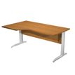 Bureau compact Trend - L160 cm - retour à gauche - Pieds métals - plateau imitation aulne - (pied de renfort obligatoire à rajouter - non inclus)