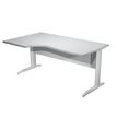 Bureau compact Trend - L160 cm - retour à gauche - Pieds métals - plateau gris - (pied de renfort obligatoire à rajouter - non inclus)