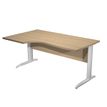 Bureau compact Trend - L160 cm - retour à gauche - Pieds métals - plateau imitation chêne - (pied de renfort obligatoire à rajouter - non inclus)
