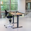 3760350281180-Bureau électrique UGO - L160x80cm - pieds noirs - plateau imitation chêne Stone-P_405113031_1-0