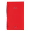 Agenda à spirale Polyprop Breform - 1 jour par page - 10 x 16,5 cm - rouge - Brepols