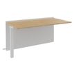 Banque d'accueil Module suivant bas OLA - L80 x H75,5 x P82,5 cm - structure blanc perle, plateau chêne clair