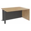 Banque d'accueil Module d'extrémité PMR OLA - L140 x H72,5 x P115 cm - structure carbone, plateau chêne clair