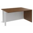 Banque d'accueil Module d'extrémité PMR OLA - L140 x H72,5 x P115 cm - structure blanc perle, plateau noyer