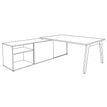 3253310392458-Bureau STEELY Manager - L180 x P100 x H72,5 cm - console retour à gauche (2 tiroirs) L200 x P60 x H72,5 cm - pieds car-P_405150773_4-3