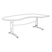 3253310309388-Bureau compact manager retour à gauche IDRA - 200 cm - Pied blanc - noyer (Pied de renfort obligat-P_405152424_5-4