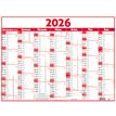 3664447209579-Calendrier Classique - 7 mois par face - 43 x 55 cm - rouge - Oberthur--0