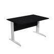 0404052255898-Bureau droit Trend - L160 - Pieds métals - plateau imitation frêne noir - pied alu-P_405225589_1-0