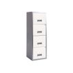 Classeur 4 tiroirs pour dossiers suspendus - 125,6 x 40 x 40 cm - alu/blanc