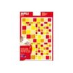 Apli - 6 feuilles gommettes carrées - orange/rouge