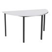 3253310129894-Table de réunion Demi-lune - 120 x 60 cm - Pieds carrés anthracite - Blanc perle-P_79355309_1-0