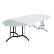 3700245512104-Table de réunion pliante - demi-ronde - L140 x H74 x P70 cm - gris/noir-P_79357202_1-0