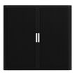3660141930177-Armoire mi-haute à rideaux EASY OFFICE - 110 x 104 x 41,5 cm - Corps et rideaux noir - Poignée blanch--0