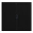 Armoire mi-haute à rideaux EASY OFFICE - 110 x 104 x 41,5 cm - Corps et rideaux noir - Poignée anthracite