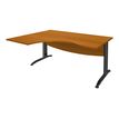 Bureau compact à gauche IDRA - L160 cm - Pieds anthracite - plateau imitation Merisier (Pieds de renfort obligatoire à rajouter - non inclus)