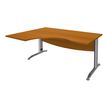 Bureau compact à gauche IDRA - L160 cm - Pieds alu - plateau imitation Merisier (Pieds de renfort obligatoire à rajouter - non inclus)