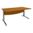 2012348122700-Bureau droit IDRA - L180 cm - Pieds alu - plateau imitation Merisier-P_79376992_1-0