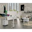 3253310160002-Bureau LEVEL - Bureau éléctrique - L140 - pied blanc - plateau Blanc perle-P_79429784_2-1