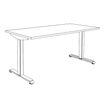 3253310160040-Bureau LEVEL - Bureau éléctrique - L160 - pied blanc - plateau Blanc perle-P_79429788_5-5