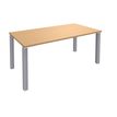 Bureau droit EXPRIM - L160 cm - Plateau imitation Hêtre - Pieds alu