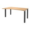 3253310165090-Bureau Vague EXPRIM - L160 cm - Retour gauche - Plateau imitation Hêtre - Pieds carbone-P_79432390_1-0
