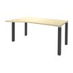 Bureau Vague EXPRIM - L160 cm - Retour gauche - Plateau imitation Erable - Pieds carbone