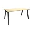 3253310162082-Bureau simple STEELY - L160 cm - Pieds carbone - plateau imitation Erable-P_79432489_1-0