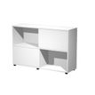 Bibliothèque basse TETRIS - L120 x H79 x P35 - Corps et portes blancs