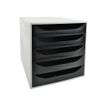 9002493423688-Exacompta Ecobox - Module de classement 5 tiroirs - gris/noir-P_79445314_2-1