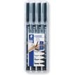 4007817310083-STAEDTLER LUMOCOLOR - Pack de 4 marqueurs permanents - pointes assorties - noir--0