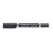 4007817348031-STAEDTLER Lumocolor duo - Marqueur permanent - double pointe fine et moyenne - noir--0