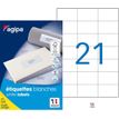 Apli Agipa - 2100 Étiquettes adhésives blanches multi-usages - 70 x 42,4 mm - coins droits - réf 101044