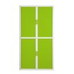 3660141930337-Armoire haute à rideaux EASY OFFICE - 110 x 204 x 41,5 cm - Corps blanc - Rideaux et poignée vert--0