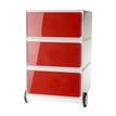 Caisson de bureau mobile EASYBOX - 3 tiroirs - Rouge