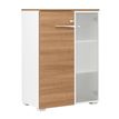 3483600598073-Rangement mi-hauteur XENON - L80 x H114 x P45 - 2 portes dont 1 vitrée - Merisier italien--0