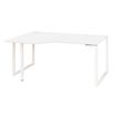 Bureau compact à gauche SUNDAY - 160 cm - Pieds cadre - Blanc