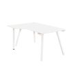 Bureau compact à gauche SUNDAY - 160 cm - Pieds trapèze - Blanc