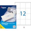 Apli Agipa - 1200 Étiquettes adhésives blanches multi-usages - 70 x 70 mm - coins droits - réf 102167