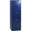 Classeur 4 tiroirs pour dossiers suspendus - 126 x 40 x 40 cm - bleu nuit nacré