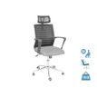 3397704690161-Fauteuil de bureau MOLITOR - accoudoirs fixes - appui-tête réglable - noir et gris--0