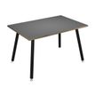 Table haute - 120 x 80 x 105 cm - Pieds métal noirs - Anthracite chants chêne