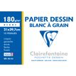 3210330061559-Clairefontaine Dessin à Grain - Pochette papier à dessin - 12 feuilles - A4 - 180 gr - blanc--0
