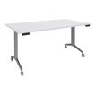 3253310160347-Table de réunion abattantes - L160 x P80 cm - pied alu - plateau blanc perle--0