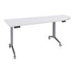 3253310160422-Table de réunion abattantes angle à droite - L200 x P80 cm - pied alu - plateau blanc perle--0
