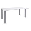 3253310164697-Bureau Vague EXPRIM - L140 cm - Retour droite - Plateau Blanc perle - Pieds alu--0